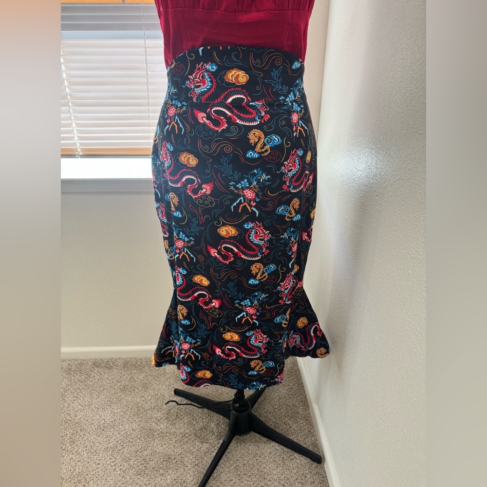 Year of the Dragon Pinup Couture Pencil skirt